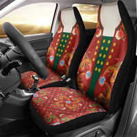 Norwegian Male Bunad Car Seat Cover with Rosemaling Folk Art Red Color - Wonder Print Shop