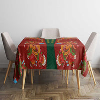 Norwegian Male Bunad Tablecloth with Rosemaling Folk Art Red Color - Wonder Print Shop