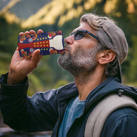 Norwegian Male Bunad 4 in 1 Can Cooler Tumbler with Rosemaling Folk Art Navy Color - Wonder Print Shop