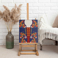 Norwegian Male Bunad Canvas Wall Art with Rosemaling Folk Art Navy Color - Wonder Print Shop