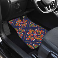 Norwegian Male Bunad Car Mats with Rosemaling Folk Art Navy Color - Wonder Print Shop