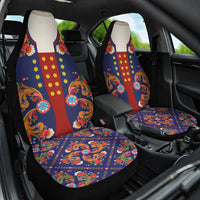 Norwegian Male Bunad Car Seat Cover with Rosemaling Folk Art Navy Color - Wonder Print Shop