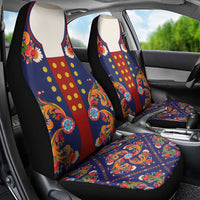 Norwegian Male Bunad Car Seat Cover with Rosemaling Folk Art Navy Color - Wonder Print Shop