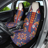 Norwegian Male Bunad Car Seat Cover with Rosemaling Folk Art Navy Color - Wonder Print Shop