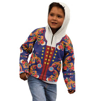 Norwegian Male Bunad Kid Hoodie with Rosemaling Folk Art Navy Color - Wonder Print Shop