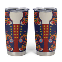 Norwegian Male Bunad Tumbler Cup with Rosemaling Folk Art Navy Color - Wonder Print Shop