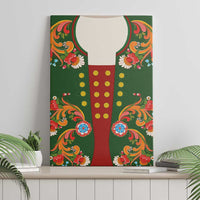 Norwegian Male Bunad Canvas Wall Art with Rosemaling Folk Art Green Color - Wonder Print Shop