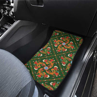 Norwegian Male Bunad Car Mats with Rosemaling Folk Art Green Color - Wonder Print Shop