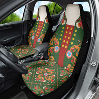 Norwegian Male Bunad Car Seat Cover with Rosemaling Folk Art Green Color - Wonder Print Shop