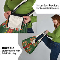 Norwegian Male Bunad Grocery Bag with Rosemaling Folk Art Green Color - Wonder Print Shop