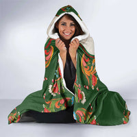 Norwegian Male Bunad Hooded Blanket with Rosemaling Folk Art Green Color - Wonder Print Shop