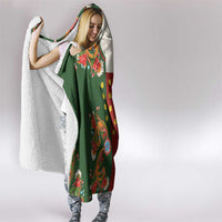 Norwegian Male Bunad Hooded Blanket with Rosemaling Folk Art Green Color - Wonder Print Shop