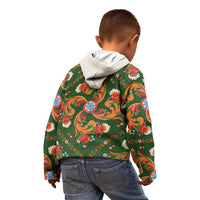 Norwegian Male Bunad Kid Hoodie with Rosemaling Folk Art Green Color - Wonder Print Shop