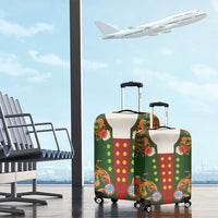 Norwegian Male Bunad Luggage Cover with Rosemaling Folk Art Green Color - Wonder Print Shop