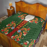 Norwegian Male Bunad Quilt with Rosemaling Folk Art Green Color - Wonder Print Shop