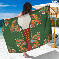 Norwegian Male Bunad Sarong with Rosemaling Folk Art Green Color - Wonder Print Shop