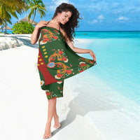 Norwegian Male Bunad Sarong with Rosemaling Folk Art Green Color - Wonder Print Shop