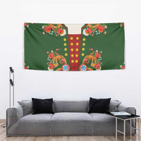 Norwegian Male Bunad Tapestry with Rosemaling Folk Art Green Color - Wonder Print Shop