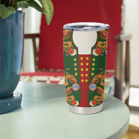 Norwegian Male Bunad Tumbler Cup with Rosemaling Folk Art Green Color - Wonder Print Shop