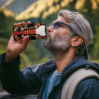 Norwegian Male Bunad 4 in 1 Can Cooler Tumbler with Rosemaling Folk Art Black Color - Wonder Print Shop