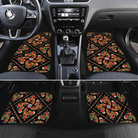 Norwegian Male Bunad Car Mats with Rosemaling Folk Art Black Color - Wonder Print Shop
