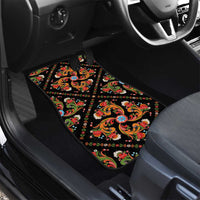 Norwegian Male Bunad Car Mats with Rosemaling Folk Art Black Color - Wonder Print Shop