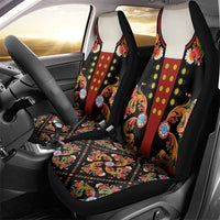 Norwegian Male Bunad Car Seat Cover with Rosemaling Folk Art Black Color - Wonder Print Shop