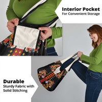 Norwegian Male Bunad Grocery Bag with Rosemaling Folk Art Black Color - Wonder Print Shop