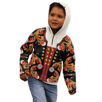 Norwegian Male Bunad Kid Hoodie with Rosemaling Folk Art Black Color - Wonder Print Shop