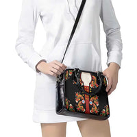 Norwegian Male Bunad Shoulder Handbag with Rosemaling Folk Art Black Color - Wonder Print Shop