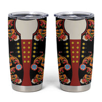 Norwegian Male Bunad Tumbler Cup with Rosemaling Folk Art Black Color - Wonder Print Shop