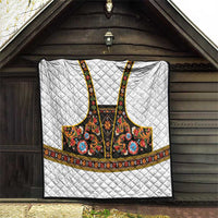 Norwegian Female Bunad Quilt with Rosemaling Folk Art Black Color - Wonder Print Shop