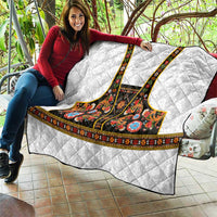 Norwegian Female Bunad Quilt with Rosemaling Folk Art Black Color - Wonder Print Shop