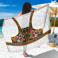 Norwegian Female Bunad Sarong with Rosemaling Folk Art Black Color - Wonder Print Shop