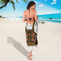 Norwegian Female Bunad Sarong with Rosemaling Folk Art Black Color - Wonder Print Shop