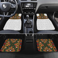 Norwegian Female Bunad Car Mats with Rosemaling Folk Art Green Color - Wonder Print Shop
