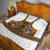 Norwegian Female Bunad Quilt with Rosemaling Folk Art Green Color - Wonder Print Shop