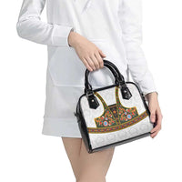 Norwegian Female Bunad Shoulder Handbag with Rosemaling Folk Art Green Color - Wonder Print Shop