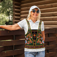 Norwegian Female Bunad Women Polo Shirt with Rosemaling Folk Art Green Color - Wonder Print Shop