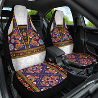Norwegian Female Bunad Car Seat Cover with Rosemaling Folk Art Navy Color - Wonder Print Shop