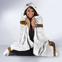 Norwegian Female Bunad Hooded Blanket with Rosemaling Folk Art Navy Color - Wonder Print Shop