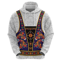 Norwegian Female Bunad Hoodie with Rosemaling Folk Art Navy Color - Wonder Print Shop