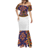 Norwegian Female Bunad Mermaid Dress with Rosemaling Folk Art Navy Color - Wonder Print Shop