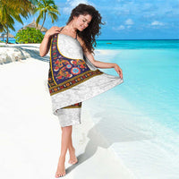 Norwegian Female Bunad Sarong with Rosemaling Folk Art Navy Color - Wonder Print Shop