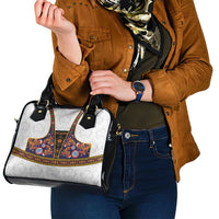 Norwegian Female Bunad Shoulder Handbag with Rosemaling Folk Art Navy Color - Wonder Print Shop