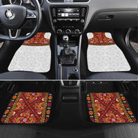 Norwegian Female Bunad Car Mats with Rosemaling Folk Art Red Color - Wonder Print Shop