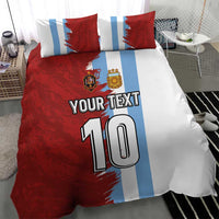 Half Argentina and Half Spain Football Bedding Set Grunge Style - Wonder Print Shop