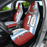 Half Argentina and Half Spain Football Car Seat Cover Grunge Style - Wonder Print Shop