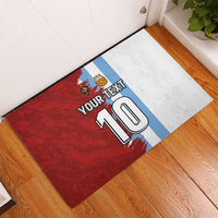 Half Argentina and Half Spain Football Rubber Doormat Grunge Style - Wonder Print Shop