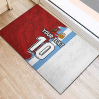Half Argentina and Half Spain Football Rubber Doormat Grunge Style - Wonder Print Shop